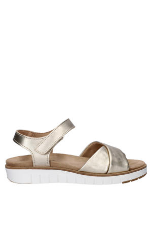 Flex leren sandalen goud