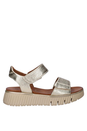 Comfort leren sandalen goud