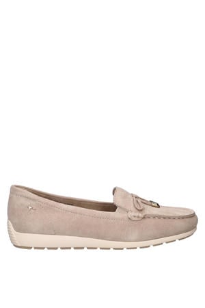 suède mocassins beige