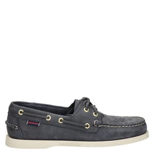 Dockside Nubuck leren bootschoenen blauw