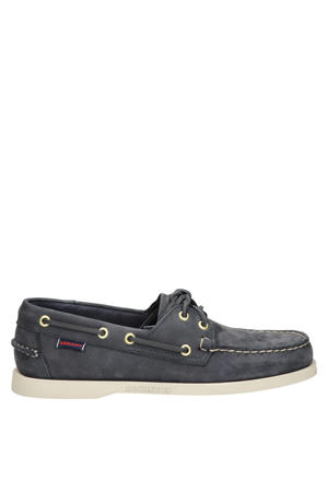 Dockside Nubuck leren bootschoenen blauw