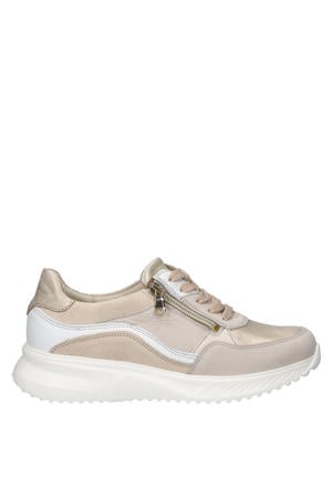 leren sneakers beige