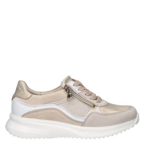 leren sneakers beige afbeelding