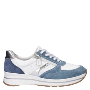 Flex leren sneakers blauw/wit