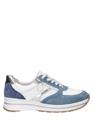 Flex leren sneakers blauw/wit