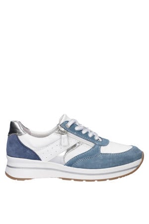 Flex leren sneakers blauw/wit