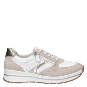 Flex leren sneakers beige/wit