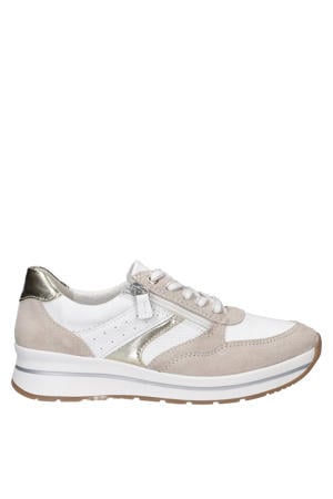 Flex leren sneakers beige/wit