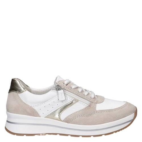Nelson Flex leren sneakers beige/wit afbeelding