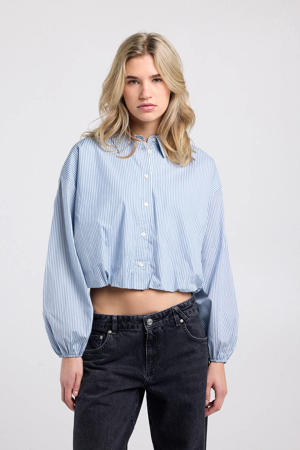 gestreepte blouse lichtblauw