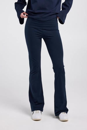 flared high waist legging marineblauw
