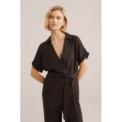 WE Fashion Straight jumpsuit bruin afbeelding