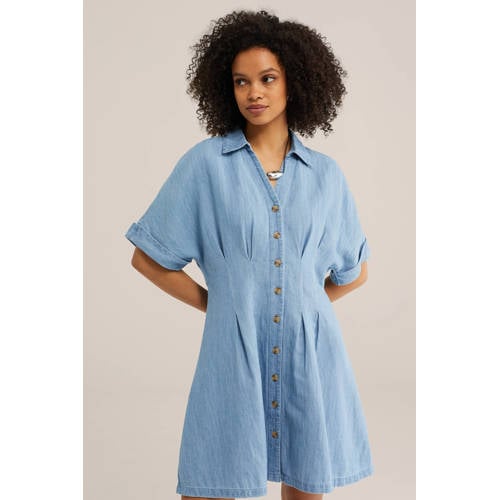 WE Fashion denim spijkerjurk light blue denim afbeelding