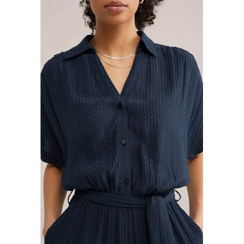 WE Fashion Straight jumpsuit marineblauw afbeelding