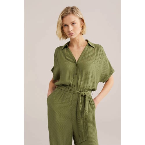 WE Fashion Straight jumpsuit olijfgroen afbeelding