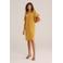 WE Fashion zomerjurk oker met linnen