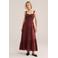 WE Fashion maxi jurk broderie donkerrood