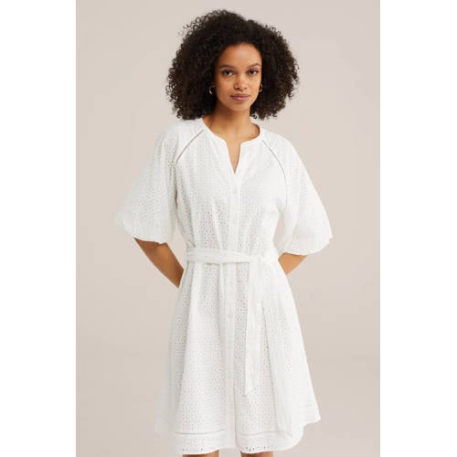 WE Fashion zomerjurk broderie wit afbeelding