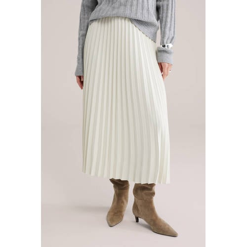 WE Fashion plissé rok ecru afbeelding