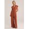 WE Fashion gestreepte straight jumpsuit terra