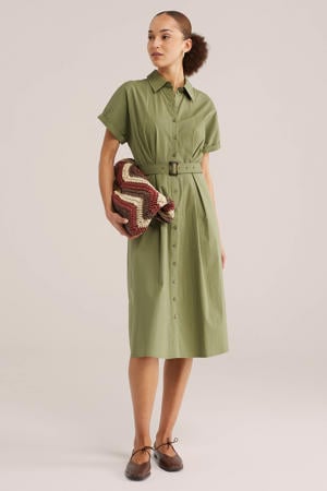blousejurk met ceintuur groen