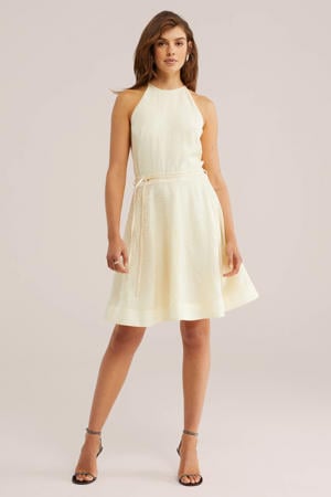 Wedtrend Cocktailjurk, voor dames, elegant, voor bruiloft, A-lijn, jurk met ruches, knielang, roze (blush), L Wedtrend Cocktailjurk, voor dames, elegant, voor bruiloft, A-lijn, jurk met ruches, knielang, roze (blush), L