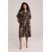 WE Fashion Curve gebloemde blousejurk bruin