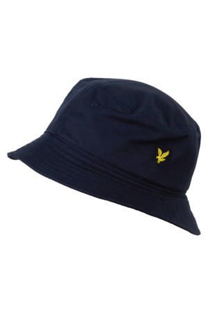 bucket hat met logo donkerblauw