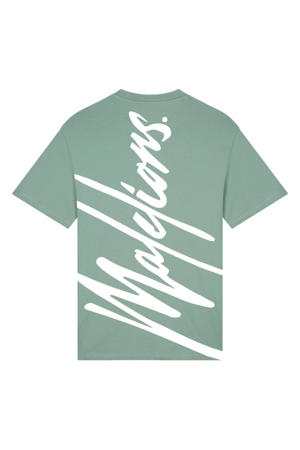 regular T-shirt met backprint groen