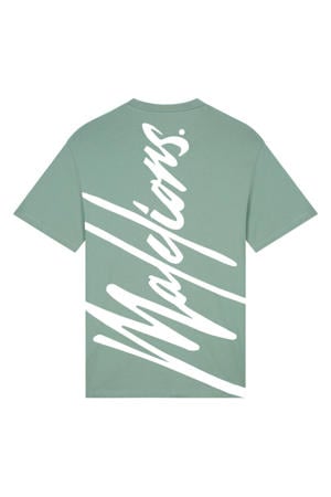 regular T-shirt met backprint groen