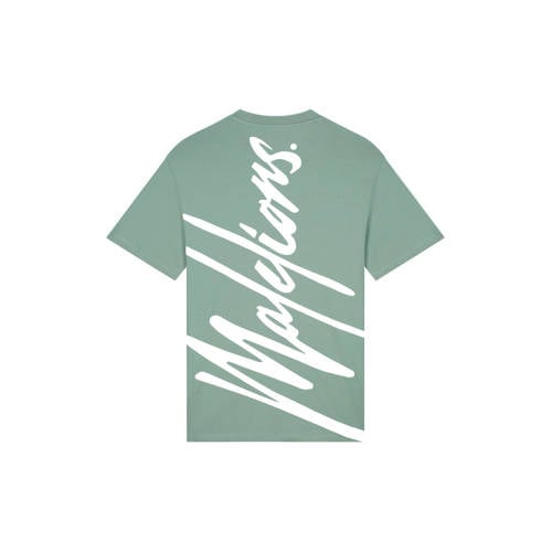 Malelions regular T-shirt met backprint groen afbeelding