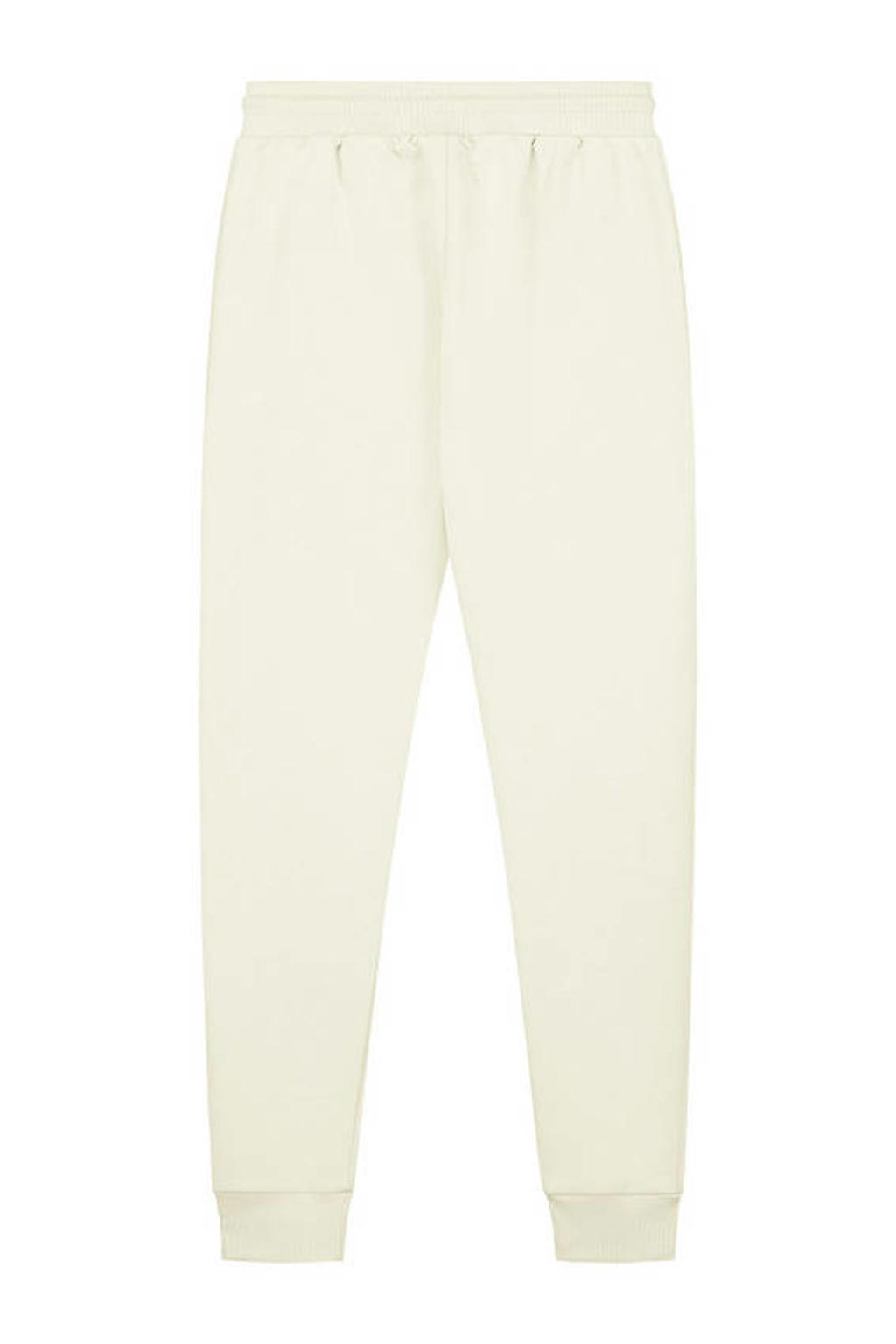 Ecru heren Malelions regular joggingbroek van katoen met elastische tailleband en logo dessin