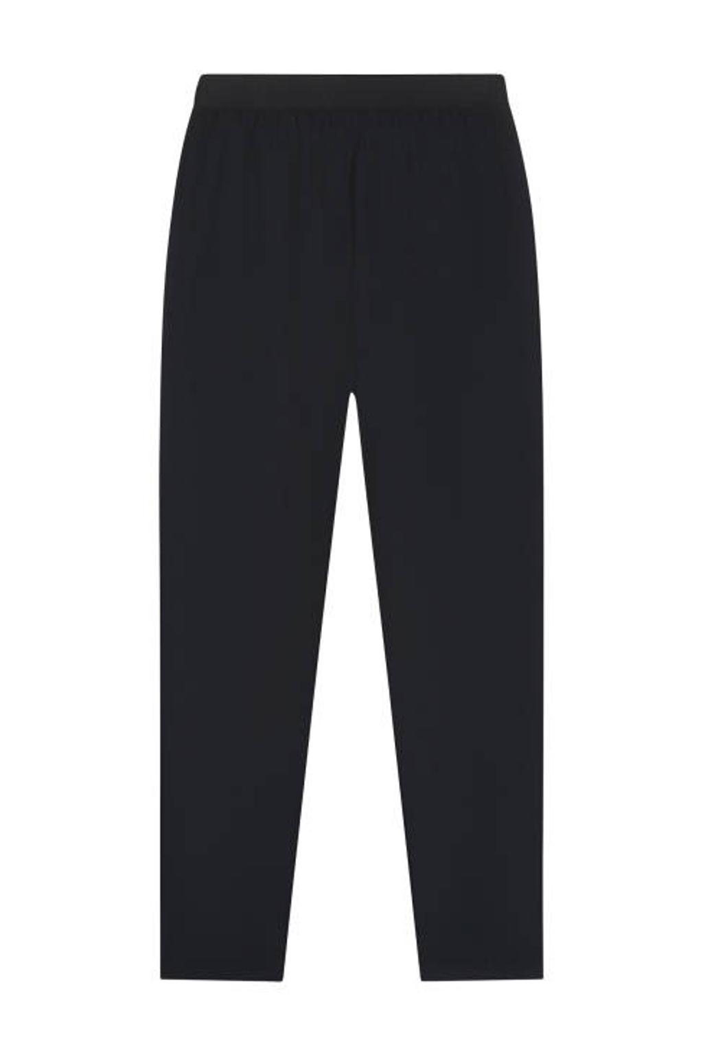 Zwarte heren Malelions sportbroek van nylon met regular fit en effen