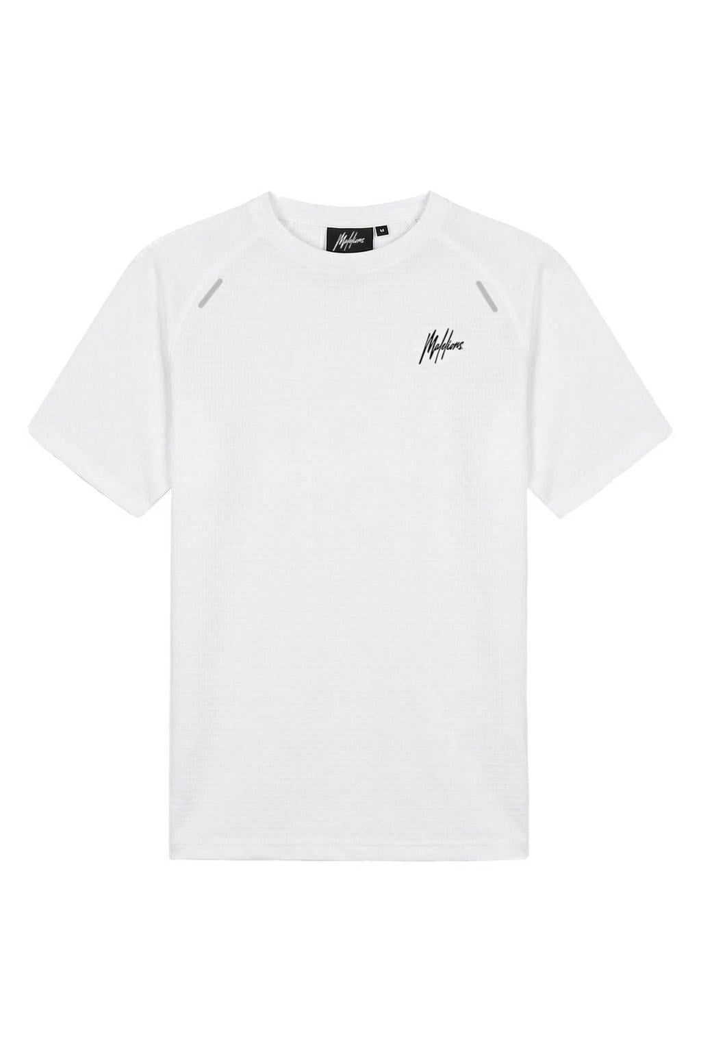 Witte heren Malelions sportshirt van lyocell met korte mouwen en ronde hals