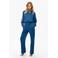 Fifth House regular high waist gestreepte broek blauw