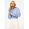 Fifth House blouse met krijtstreep lichtblauw