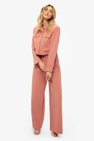 straight low waist pantalon roze