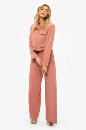 straight low waist pantalon roze