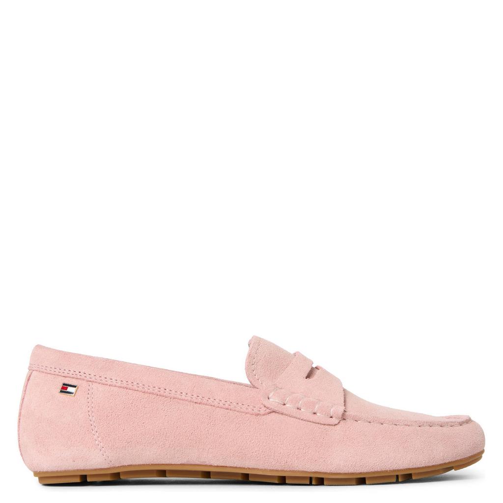 Lichtroze dames Tommy Hilfiger suède mocassins