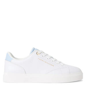 leren sneakers wit/lichtblauw