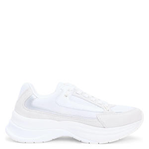 chunky suède sneakers wit