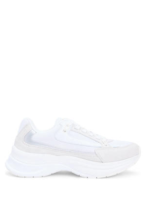 chunky suède sneakers wit