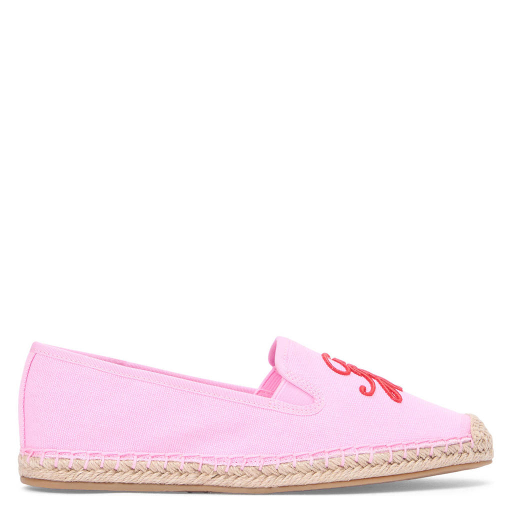 Roze dames Tommy Hilfiger espadrilles van textiel