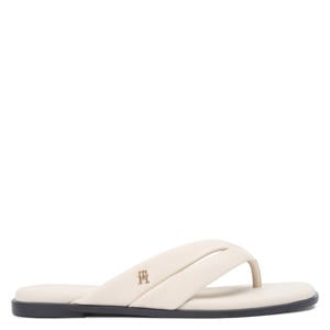 leren teenslippers ecru
