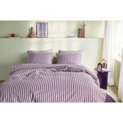 thumbnail: Beddinghouse Veya katoenen gestreepte 1-persoons dekbedovertrek 140x220 cm - mauve