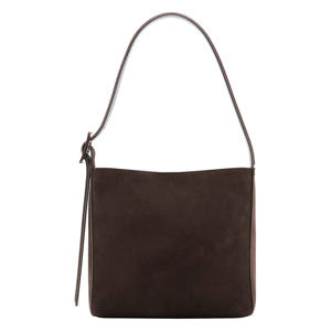 suede shopper donkerbruin