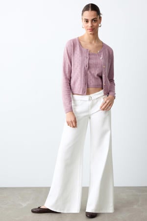 extra low waist wide leg jeans wit