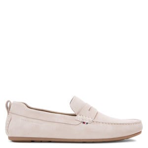 suède mocassins beige