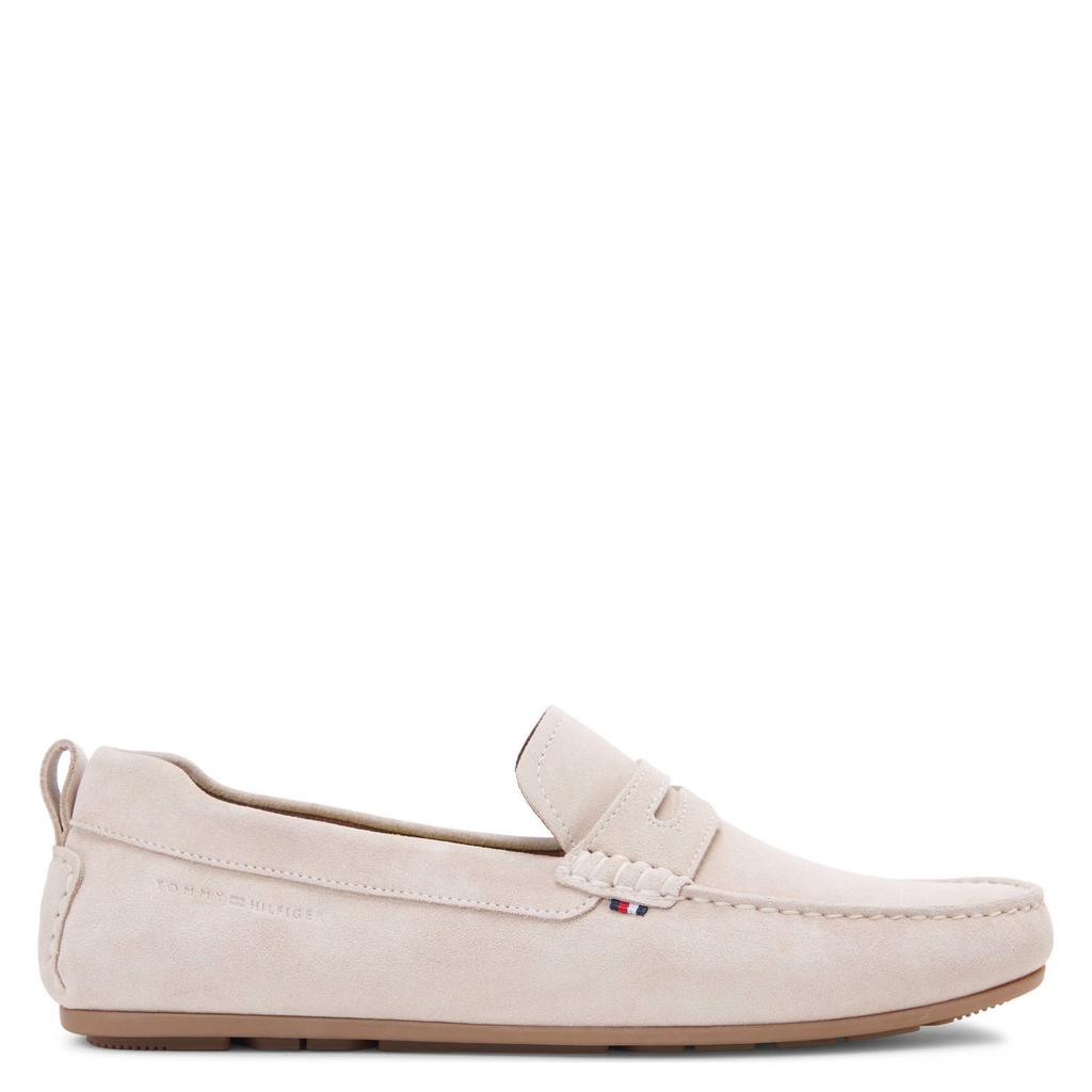 Beige heren Tommy Hilfiger suède mocassins