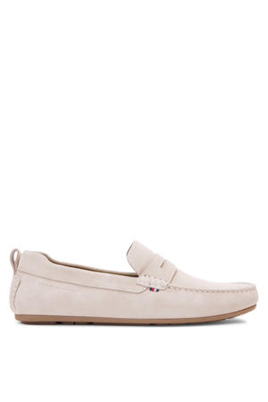 suède mocassins beige